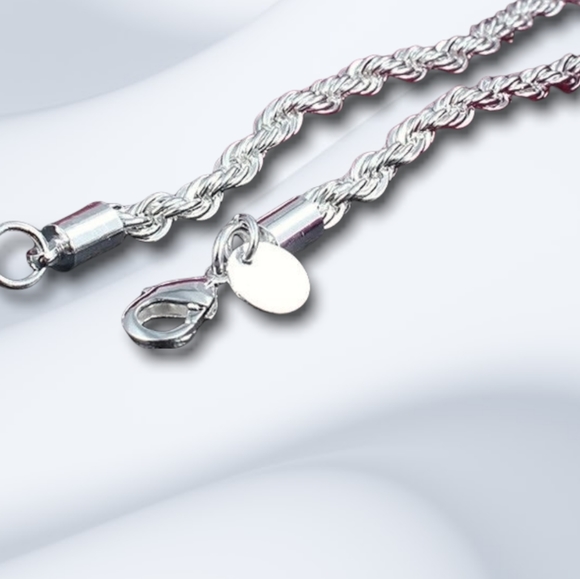 Sterling Silver bracelet Twist Rope Bracelet Chain New - Picture 9 of 14